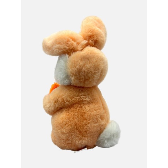 Gund Peach Orange 9" Rabbit Easter Bunny Holding Carrot 1983 Plush Stuffed Toy - Picture 6 of 10